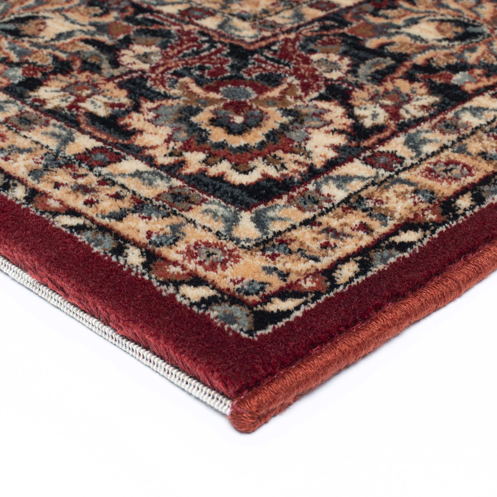 Royal Kashqai Traditional Wool Hallway Runner Rugs In 4362 300 Red